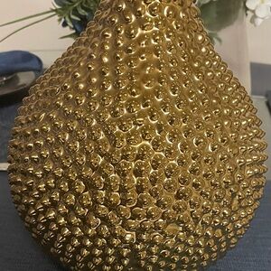 Elegant Gold Textured Vase- 8”